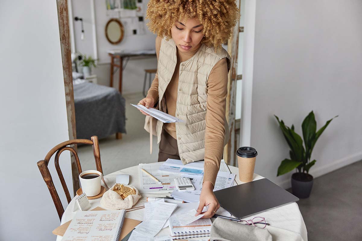 woman managing her personal debt