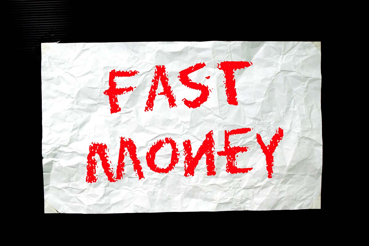 sign for fast moving money