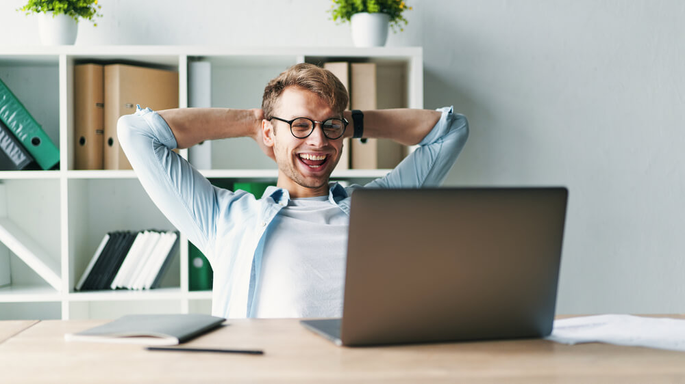 man happy about finding payday loans near him