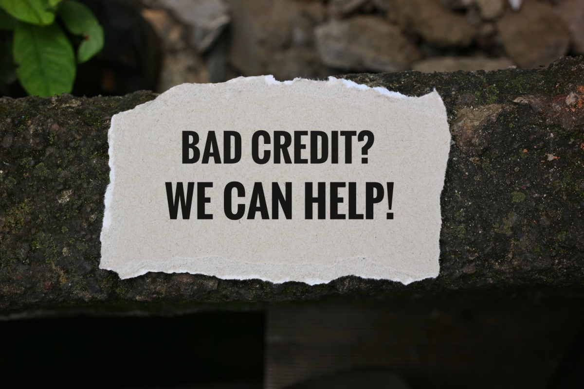 sign that says bad credit? we can help!