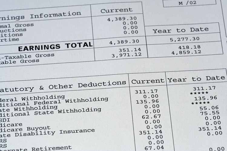 pay stub as proof of income