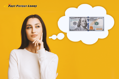 woman considers getting a $100 cash advance