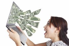 woman shocked by being able to get online title loan money from her laptop