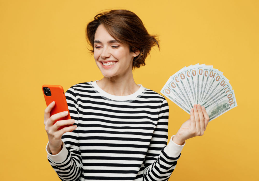 woman happy about title loan