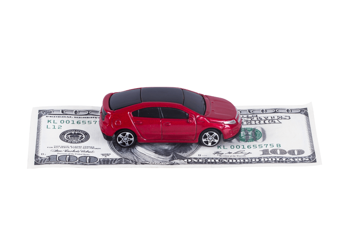 toy car with $100 bill
