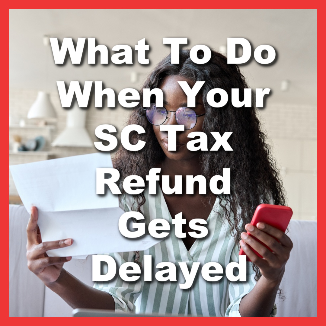 woman checks status for delayed tax return
