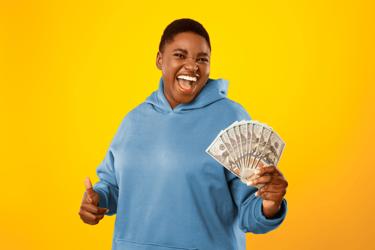 woman holds same day cash advance in Nevada