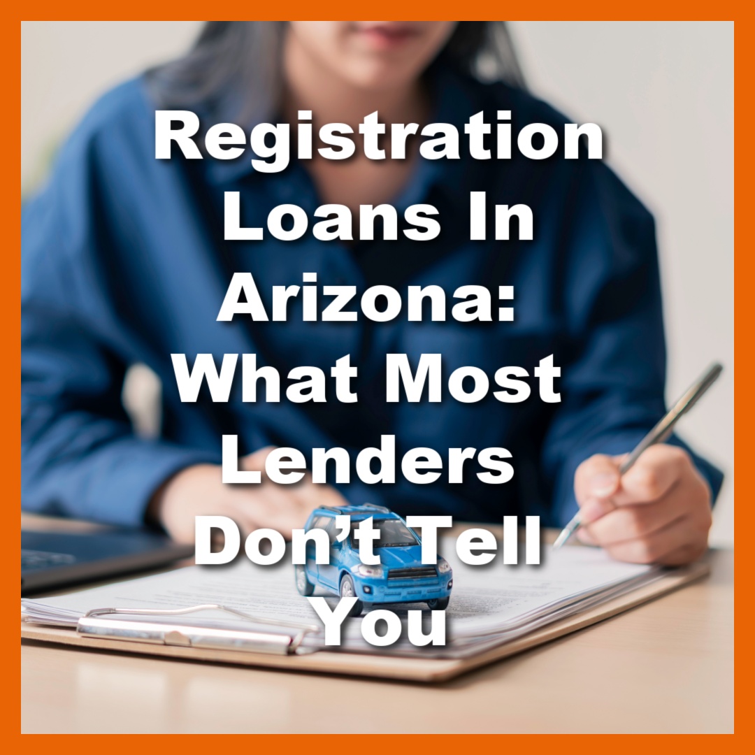 woman signs contract for registration loan in Arizona